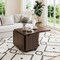 Foldable Coffee Table with Storage Cabinet and Extendable Top